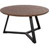 ΤΡΑΠΕΖΙ ΣΑΛΟΝΙΟΥ ΣΤΡΟΓΓΥΛΟ ROCKET HM9586.04 MDF WALNUT-ΜΑΥΡΗ ΣΑΓΡΕ ΒΑΣΗ Φ80x42Υεκ.