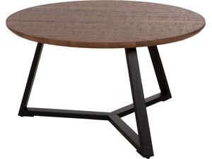 ΤΡΑΠΕΖΙ ΣΑΛΟΝΙΟΥ ΣΤΡΟΓΓΥΛΟ ROCKET HM9586.04 MDF WALNUT-ΜΑΥΡΗ ΣΑΓΡΕ ΒΑΣΗ Φ80x42Υεκ.