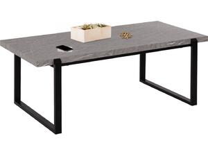 ΤΡΑΠΕΖΙ ΣΑΛΟΝΙΟΥ SHABEN HM9585.02 MDF ΓΚΡΙ ΜΑΡΜΑΡΟ-ΜΑΥΡΗ ΜΕΤΑΛΛΙΚΗ ΒΑΣΗ 120x60X46Yεκ.