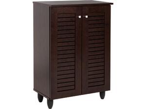 ΠΑΠΟΥΤΣΟΘΗΚΗ-ΝΤΟΥΛΑΠΑ PROLLY HM9608.01 ΜΕΛΑΜΙΝΗ WENGE-2ΠΟΡΤΕΣ-4ΡΑΦΙΑ 60x34x88Υεκ.