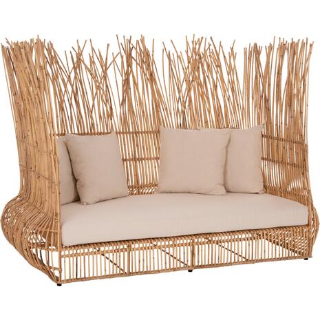 ΚΑΝΑΠΕΣ ΕΞ. ΧΩΡΟΥ ZEPHYR HM5988 ΚΑΛΑΜΙΑ RATTAN ΦΥΣΙΚΟ-ΜΠΕΖ ΜΑΞΙΛΑΡΙΑ 200x120x142Yεκ.