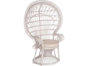 ΠΟΛΥΘΡΟΝΑ ROYAL PEACOCK HM9342.02 RATTAN ΣΕ ΛΕΥΚΟ-ΜΑΞΙΛΑΡΙ ΛΕΥΚΟ 114x72x150Yεκ. (Λευκό)