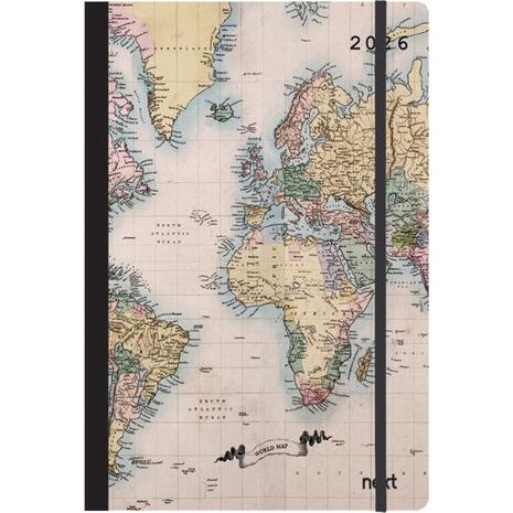 Ημερολόγιο ημερήσιο με λάστιχο Next Trends Flexi 2026 14x21εκ World Map II