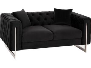 ΚΑΝΑΠΕΣ τ.CHESTERFIELD MOBAR HM3262.04 ΜΑΥΡΟ ΒΕΛΟΥΔΟ-ΜΕΤΑΛΛΙΚΑ ΠΟΔΙΑ 154x85x68Υεκ