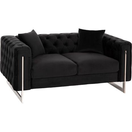 ΚΑΝΑΠΕΣ τ.CHESTERFIELD MOBAR HM3262.04 ΜΑΥΡΟ ΒΕΛΟΥΔΟ-ΜΕΤΑΛΛΙΚΑ ΠΟΔΙΑ 154x85x68Υεκ