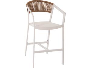 ΣΚΑΜΠΟ ΑΛΟΥΜΙΝΙΟΥ MIRI ΛΕΥΚΟ HM5892.32 ΜΕΣ. ΥΨΟΥΣ-ΜE RATTAN & TEXTILENE 57x57x99,5Yεκ.