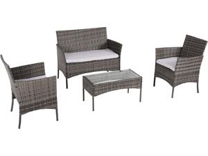 ΣΕΤ ΣΑΛΟΝΙ 4ΤΜΧ STASIA HM6089.02 ΣΥΝΘ.RATTAN ΓΚΡΙ-ΜΠΕΖ ΜΑΞΙΛΑΡΙΑ