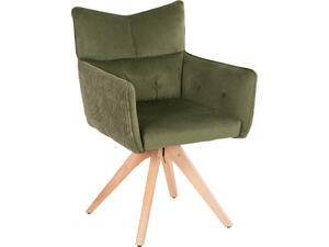 ΠΟΛΥΘΡΟΝΑ ΤΡΑΠΕΖΑΡΙΑΣ QUILL HM9843.05 ΠΡΑΣΙΝΟ ΥΦΑΣΜΑ-ΞΥΛΟ ΟΞΙΑΣ ΠΟΔΙΑ 61x57,5x91Υεκ.