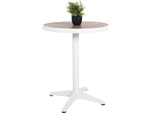 ΤΡΑΠΕΖΙ ΑΛΟΥΜΙΝΙΟΥ ΣΤΡΟΓΓΥΛΟ ALEXA HM6086.02 ΛΕΥΚΟ-POLYWOOD TOP ΦΥΣΙΚΟ Φ60x73Υεκ.