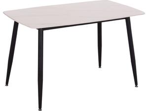 ΤΡΑΠΕΖΙ RAVEN HM9854.01 ΚΕΡΑΜΙΚΟ TOP ΜΑΤ ΛΕΥΚΟ ΜΑΡΜΑΡΟ-ΜΑΥΡΟ ΜΕΤΑΛΛΟ 120x70x73Υεκ.