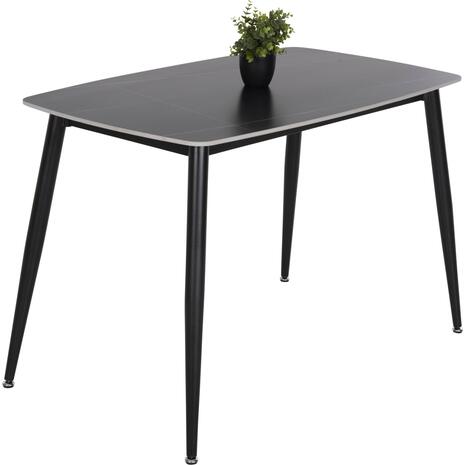 ΤΡΑΠΕΖΙ RAVEN HM9854.02 ΚΕΡΑΜΙΚΟ TOP ΜΑΥΡΟ ΜΑΡΜΑΡΟ-ΜΑΥΡΟ ΜΕΤΑΛΛΟ 120x70x73Υεκ.