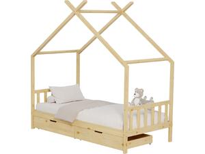 ΚΡΕΒΑΤΙ ΠΑΙΔΙΚΟ KLARICE HM680.01 τ.MONTESSORI-2 ΣΥΡΤΑΡΙΑ-ΞΥΛΟ ΠΕΥΚΟ ΦΥΣΙΚΟ-190x90εκ