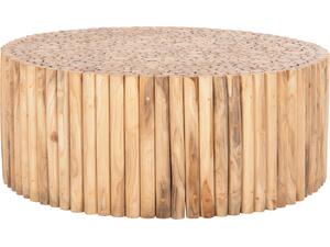 ΤΡΑΠΕΖΙ ΣΑΛΟΝΙΟΥ ΣΤΡΟΓΓΥΛΟ COOTER HM9862 ΚΛΑΔΙΑ TEAK-ΦΥΣΙΚΟ Φ100x40Υεκ.