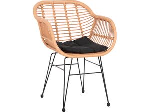 ΠΟΛΥΘΡΟΝΑ ΜΕ ΜΑΞΙΛΑΡΙ ΜΕΤΑΛΛΙΚΗ ALLEGRA HM5450.31 ΜΕ WICKER ΜΠΕΖ 58x59x82Υ
