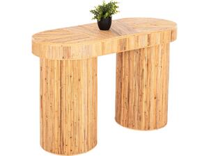ΚΟΝΣΟΛΑ ΟΒΑΛ GATSBY HM9871 ΦΥΣΙΚΟ RATTAN ΣΕ ΦΥΣΙΚΟ ΧΡΩΜΑ 110x45x74,5Υεκ.