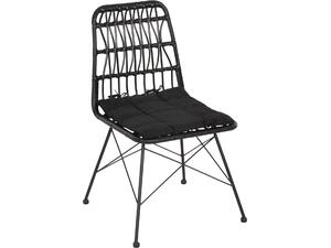 ΚΑΡΕΚΛΑ ΕΞ.ΧΩΡΟΥ ALLEGRA HM5453.12 ΜΕΤΑΛΛΟ-ΜΑΞΙΛΑΡΙ-WICKER ΜΑΥΡΟ 52x52x83,5Yεκ.