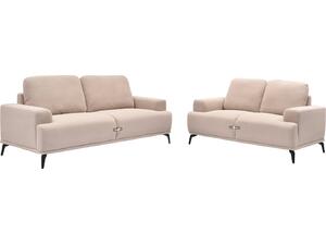 ΣΕΤ ΣΑΛΟΝΙ 2ΤΜΧ 3Θ+2Θ TERIN HM6069.01 ΜΠΕΖ ΥΦΑΣΜΑ-ΜΑΥΡΑ ΜΕΤΑΛΛΙΚΑ ΠΟΔΙΑ