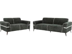 ΣΕΤ ΣΑΛΟΝΙ 2ΤΜΧ 3Θ+2Θ FERIN HM6070.03 ΠΡΑΣΙΝΟ ΥΦΑΣΜΑ ΜΕ ΜΕΤΑΛΛΙΚΑ ΠΟΔΙΑ
