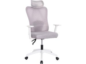ΚΑΡΕΚΛΑ ΓΡΑΦΕΙΟΥ MEXER HM1195.02 ΓΚΡΙ MESH-PP ΒΑΣΗ-ΣΚΕΛΕΤΟΣ ΛΕΥΚΟΣ 68x70x136Υεκ.