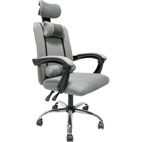 ΚΑΡΕΚΛΑ ΓΡΑΦΕΙΟΥ CRONER HM1196.02 ΓΚΡΙ MESH-ΜΕΤΑΛ.ΒΑΣΗ 58x67x124Υεκ.