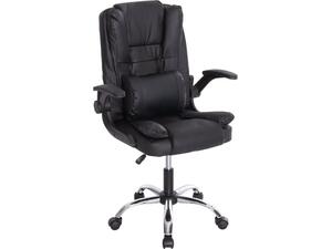 ΚΑΡΕΚΛΑ ΓΡΑΦΕΙΟΥ CANAN HM1201 ΜΑΥΡO PVC-ΒΑΣΗ ΧΡΩΜΙΟΥ 66x61x105Υεκ. (Black)
