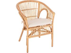 ΠΟΛΥΘΡΟΝΑ DAMPAR HM9929.04 RATTAN ΣΕ ΦΥΣΙΚΟ-ΛΕΥΚΟ ΜΑΞΙΛΑΡΙ 59x61x80Υεκ.