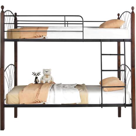 ΚΟΥΚΕΤΑ ΚΡΕΒΑΤΙ STOREY HM687 ΜΑΥΡΟ ΜΕΤΑΛΛΟ-ΚΑΡΥΔΙ RUBBERWOOD-ΓΙΑ ΣΤΡΩΜΑ 190x90εκ