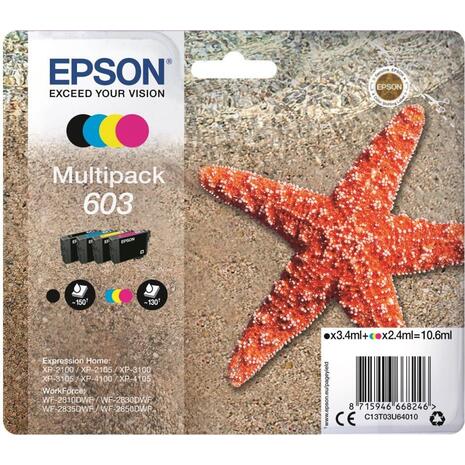 Μελάνι EPSON 603 Multipack Black 3.4ml CMY 2.4ml x 3 (T03U640 C13T03U640) (Multipack)