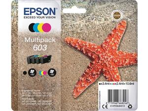 Μελάνι EPSON 603 Multipack Black 3.4ml CMY 2.4ml x 3 (T03U640 C13T03U640) (Multipack)