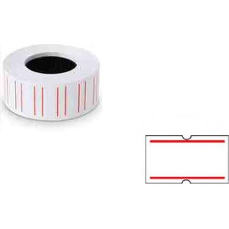Ετικέτες ετικετογράφου  21x12 mm κόκκινη ρίγα (1 τεμάχιο) 600 ετικέτες