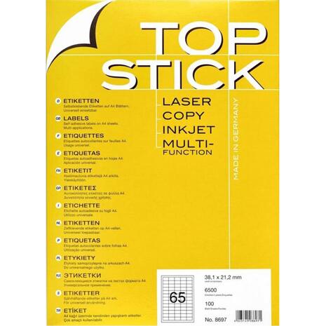 Ετικέτες αυτοκόλλητες TOPSTICK No8697 (38,1x21,2mm) (Λευκό)