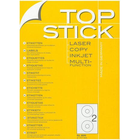 Ετικέτες αυτοκόλλητες TOPSTICK No8696 (CD 117mm) (Λευκό)
