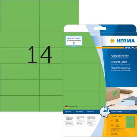 Ετικέτες HERMA  αυτοκόλλητες 105x42.3cm πράσινες Νο5061 (Πράσινο)