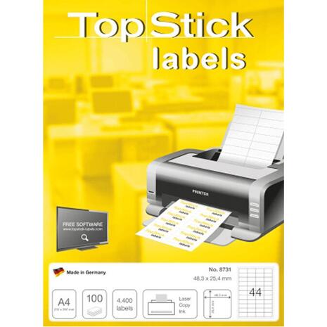 Ετικέτες αυτοκόλλητες TOPSTICK Νο8731 (48.3X25.4) (Λευκό)