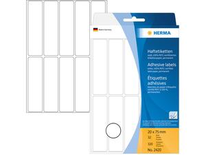 Ετικέτες HERMA αυτοκόλλητες 20x75mm No.2420 (Λευκό)