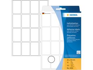Ετικέτες HERMA αυτοκόλλητες 25x40mm No.2450 (Λευκό)