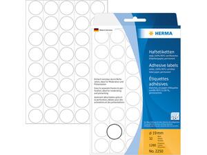 Ετικέτες HERMA αυτοκόλλητες στρογγυλές 19mm No.2250 (Λευκό)