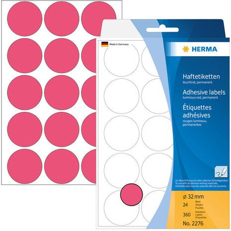Ετικέτες HERMA αυτοκόλλητες στρογγυλές 32mm No.2276 Φούξια (Φούξια)