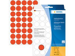 Ετικέτες HERMA αυτοκόλλητες στρογγυλές 19mm No.2252 Κόκκινες (Κόκκινο)