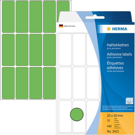 Ετικέτες HERMA αυτοκόλλητες 20x50mm No.2415 Πράσινες (Πράσινο)