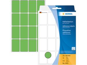 Ετικέτες HERMA αυτοκόλλητες 25x40mm No.2455 Πράσινες (Πράσινο)