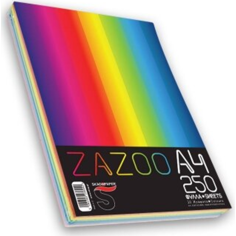 Χαρτί εκτύπωσης Zazoo Α4 80gr 250 φύλλα (πακέτο 10 χρωμάτων) (236942)
