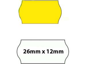 Ετικέτες ετικετογράφου 26mm x 12mm κίτρινη φωσφοριζέ (1 τεμάχιο)
