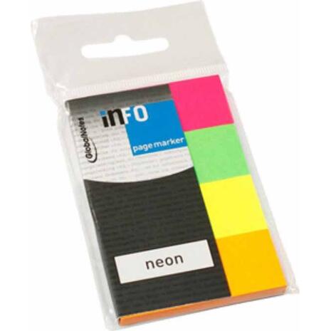 Χαρτάκια αυτοκόλλητα σελιδοδείκτες INFO Neon 4x20x50 (200Φ) No 5670-89