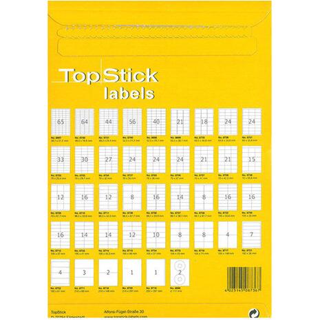 Ετικέτες αυτοκόλλητες TOPSTICK No8736 (64.6x33.8mm) (Λευκό)
