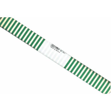 Χαρτί γκοφρέ ριγέ άσπρο - πράσινο 50 x 250 cm