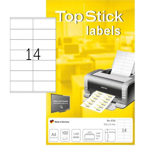Ετικέτες αυτοκόλλητες TopStick No 8733 105x41mm  (Λευκό)