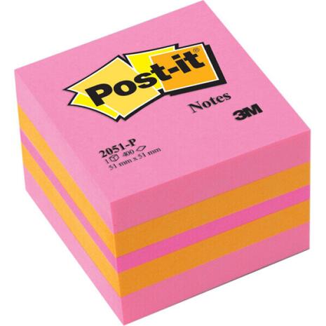 Κύβος σημειώσεων POST IT 3Μ 51Χ51mm ροζ 2051P
