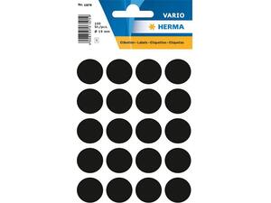 Ετικέτες αυτοκόλλητες HERMA Φ19mm No1879 μαύρες (Μαύρο)