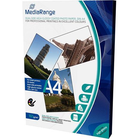 Χαρτί φωτογραφικό MEDIARANGE High Glossy Α4 160gr 50 φύλλα (MRINK108)